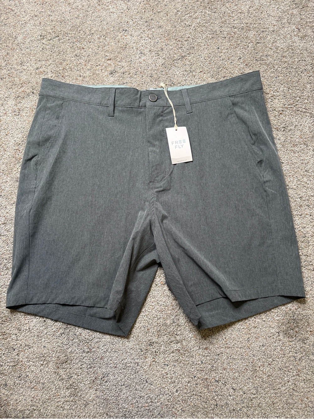 Free Fly Apparel Heather Gray Men's Hybrid Shorts 7” size 38